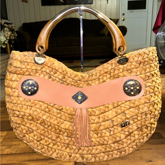 Pier Giorgio • Vintage • Brown • Wicker •  Bamboo Straw • Handbag - Picture 2 of 16